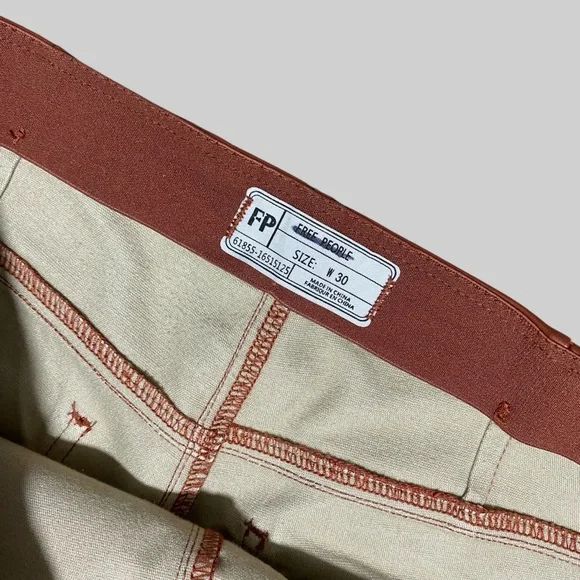 Free People Pants Womens Cognac Brown Vegan Leather Flare Boho Festival Sz 30 - Picture 9 of 11